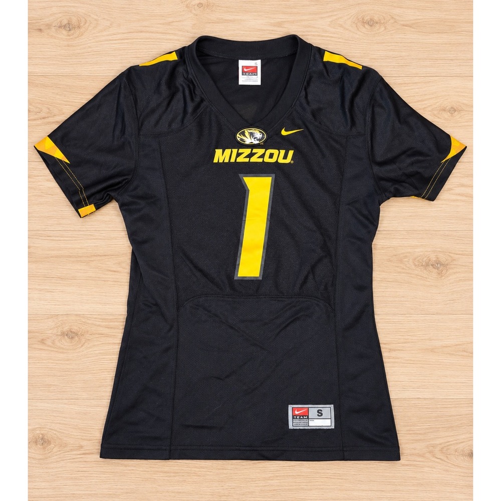Nike Missouri Mizzou Tigers Youth Football Jersey Black Gold Size Small